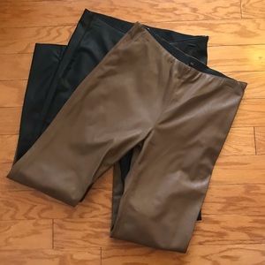 Set of 2 vegan leather leggings